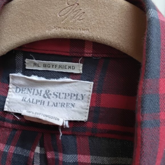 Ralph Lauren Plaid Denim & Supply Women's AL Boyfriend Vintage Top (XL ) - Picture 5 of 5